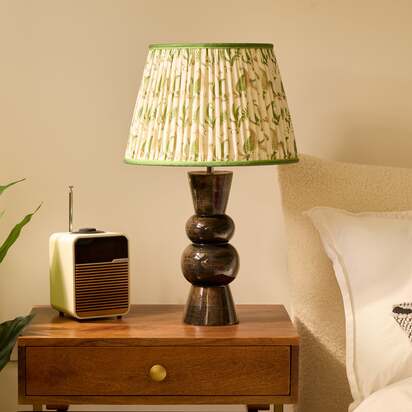 Diabolo rechargeable table lamp in brown gloss