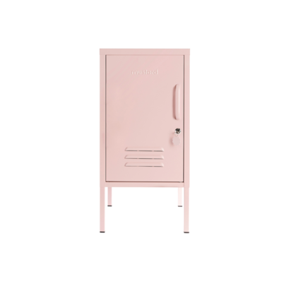 Mustard Made | The Shorty - Storage Locker in Blush Pink to the Left | Metal Bedside Table