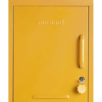 Mustard Made | The Shorty - Storage Locker in Mustard Yellow to the Left | Metal Bedside Table