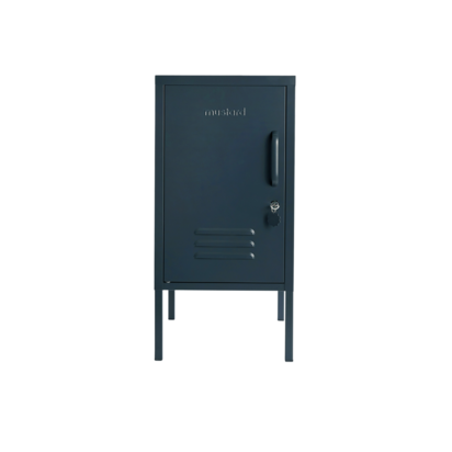 Mustard Made | The Shorty - Storage Locker in Slate Grey to the Left | Metal Bedside Table