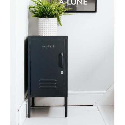 Mustard Made | The Shorty - Storage Locker in Slate Grey to the Left | Metal Bedside Table