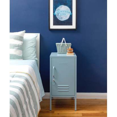 Mustard Made | The Shorty - Storage Locker in Ocean Blue | Metal Bedside Table