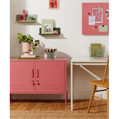 Mustard Made | The Lowdown - Storage Locker in Berry Pink | Metal TV Unit