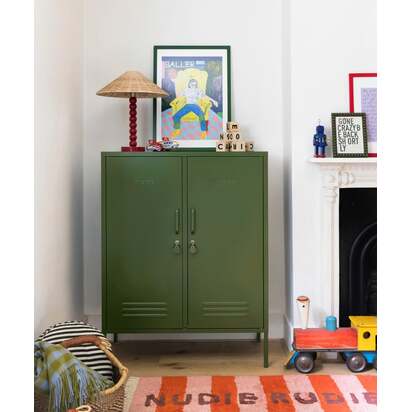 Mustard Made | The Midi - Storage Locker in Olive Green | Metal Cupboard