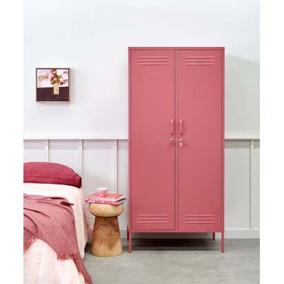 Mustard Made | The Twinny - Storage Locker in  Berry Pink | Metal Wardrobe