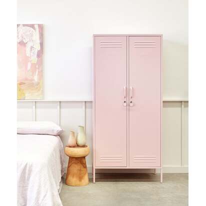 Mustard Made | The Twinny - Storage Locker in  Blush Pink | Metal Wardrobe