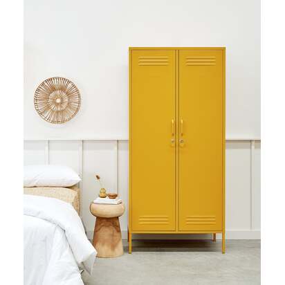 Mustard Made | The Twinny - Storage Locker in  Mustard Yellow | Metal Wardrobe