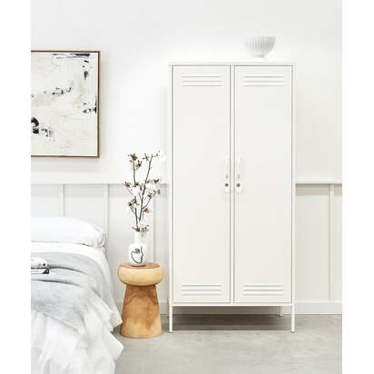 Mustard Made | The Twinny - Storage Locker in  Chalk White | Metal Wardrobe