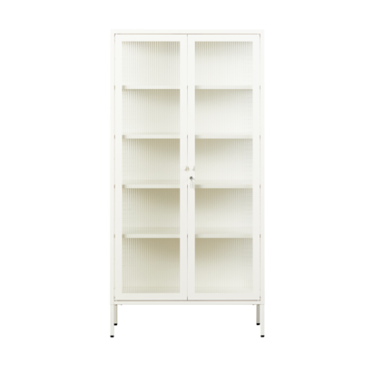 Mustard Made | The Collector - Display Cabinet in  Chalk White | Large Glass Cabinet