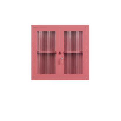 Mustard Made | The Kit - Wall-Mounted Glass Cabinet in Berry Pink | Vintage Medicine Cabinet