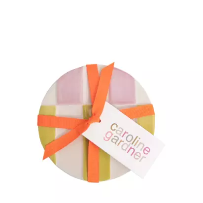 Caroline Gardner Stripe Ceramic Coasters, Set of 4, Multi Multi | H11 x W11.50 x D3cm