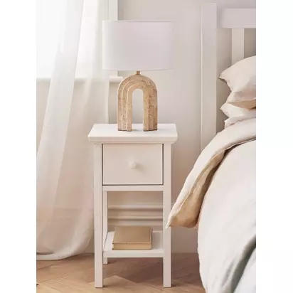 John Lewis Wilton Bedside Tables, Set of 2 White | Each table: H55 x W31.2 x D32cm