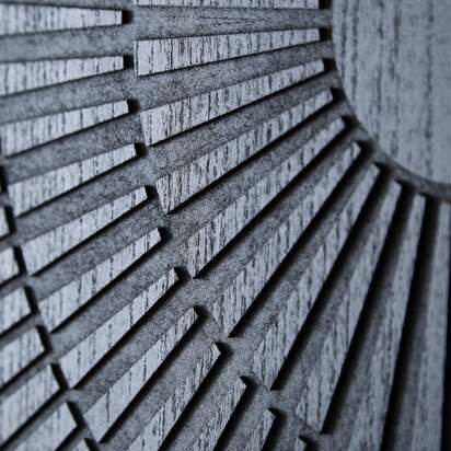 Black Wood Embossed Wall Art
