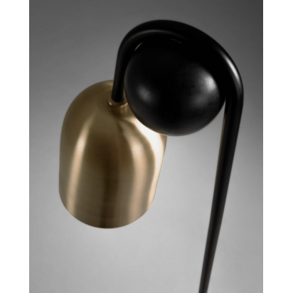 Natsumi metal and wood floor lamp UK adapter