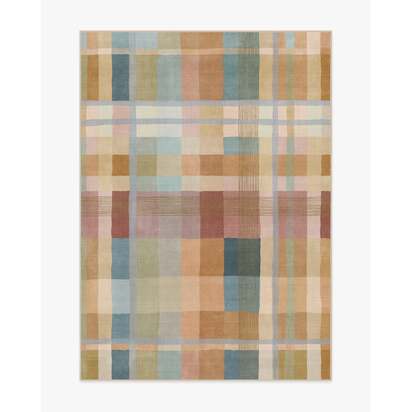Margot Plaid Ochre Multicolour Flatwoven Rug - 150 x 215 cm - Rug + Pad System