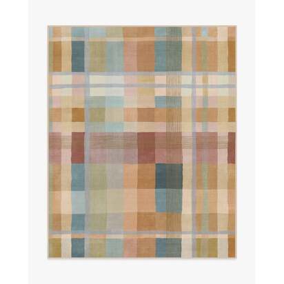 Margot Plaid Ochre Multicolour Flatwoven Rug - 245 x 305 cm - Rug + Pad System