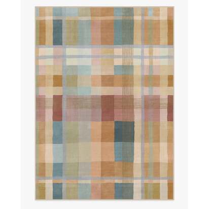 Margot Plaid Ochre Multicolour Flatwoven Rug - 305 x 425 cm - Rug + Pad System