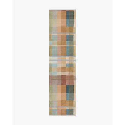 Margot Plaid Ochre Multicolour Flatwoven Rug - 275 x 365 cm - Rug + Cushioned Pad System