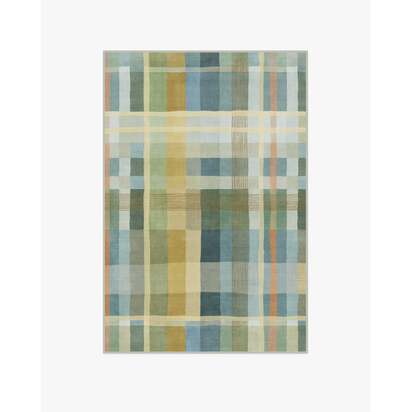 Margot Plaid Blue Flatwoven Rug - 120 x 185 cm - Rug + Pad System