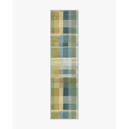 Margot Plaid Blue Flatwoven Rug - 200 x 290 cm - Rug + Cushioned Pad System