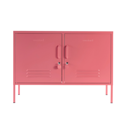 Mustard Made | The Lowdown - Storage Locker in Berry Pink | Metal TV Unit