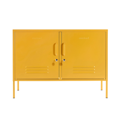 Mustard Made | The Lowdown - Storage Locker in Mustard Yellow | Metal TV Unit