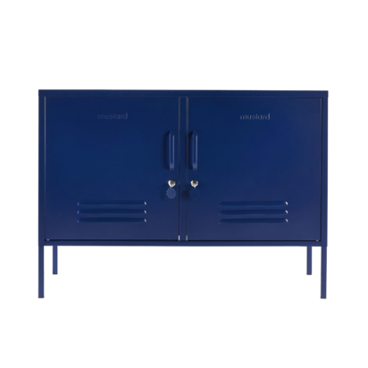 Mustard Made | The Lowdown - Storage Locker in Navy Blue | Metal TV Unit