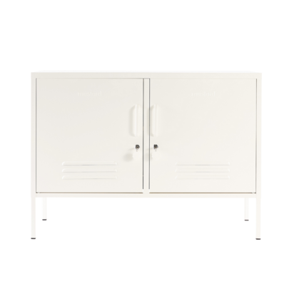 Mustard Made | The Lowdown - Storage Locker in Chalk White | Metal TV Unit