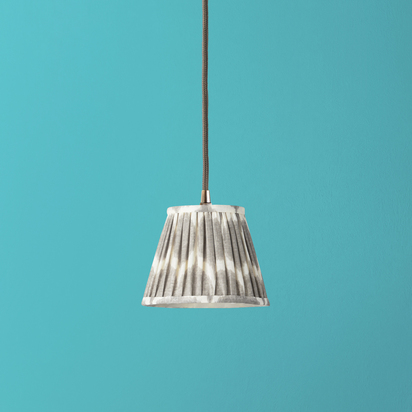 18cm pendant printed linen ikat shade in grey Yoda