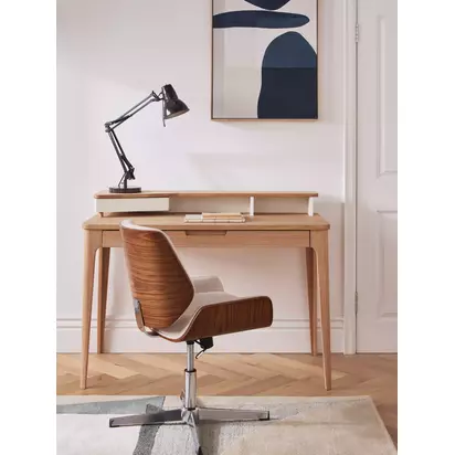 Ebbe Gehl for John Lewis Mira Desk Oak/White | H90 x W120 x D60cm. Drawer depth: 36cm