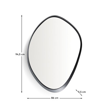 Tebel black metal mirror 85 x 93.5 cm