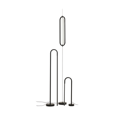 Bow black aluminium floor lamp