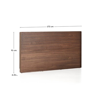 Norlen headboard in walnut veneer with dark finish and LED light for a bed up to 160 cm FS