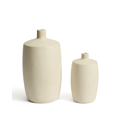 Mireni papier-mÃ¢chÃ© vase beige Ã˜ 26 cm