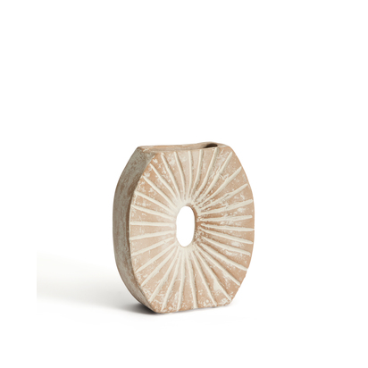 Valura vase in pink and beige papier-mÃ¢chÃ© 21 cm