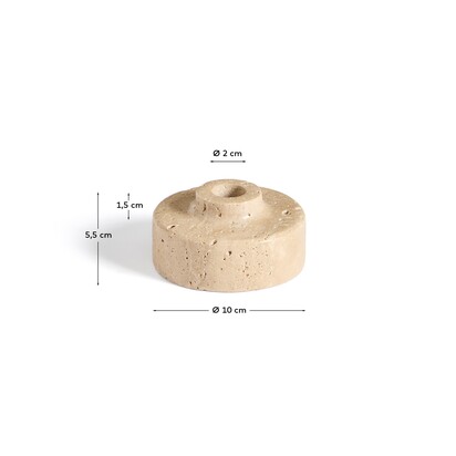 Zalvori travertine candle holder 6cm