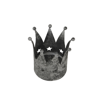 Antique Silver Crown Tealight Holder