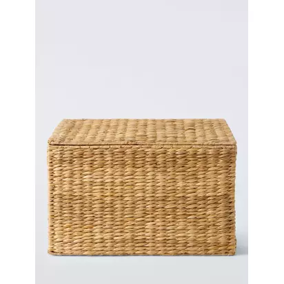 John Lewis Bulrush Lidded Box, Natural, Large | 28x45x33cm