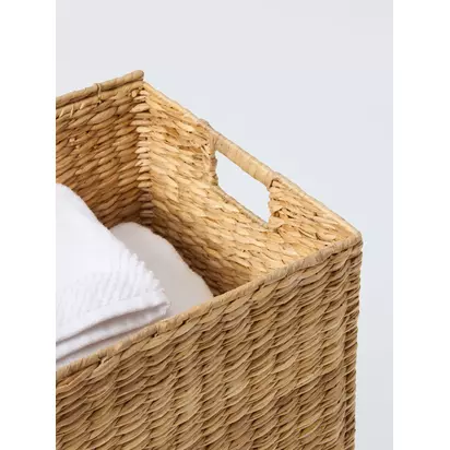 John Lewis Bulrush Lidded Box, Natural, Large | 28x45x33cm