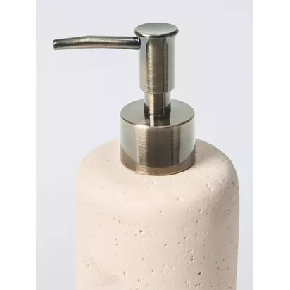 John Lewis Stone Effect Soap Dispenser, Natural | D7.5 x H18 x W7.5cm