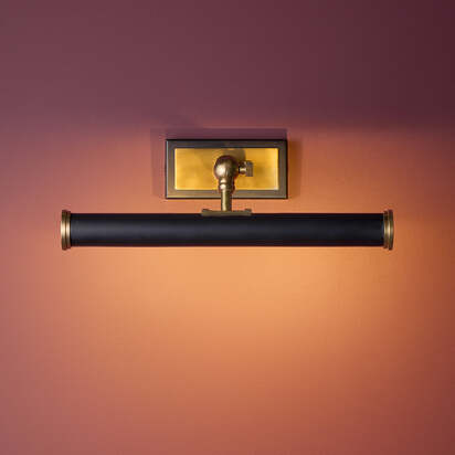 Larger Pitcheroo picture light in black and brass