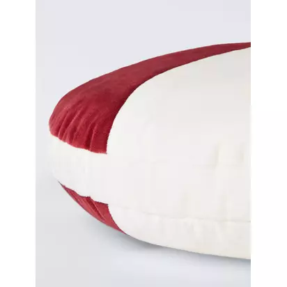 John Lewis Bon-Bon Velvet Round Christmas Cushion, Red Red | Dia.42 x D4cm