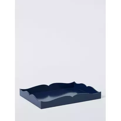 John Lewis Shaped Lacquer Tray, Navy Navy | 40*30*5cm