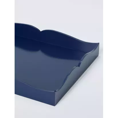 John Lewis Shaped Lacquer Tray, Navy Navy | 40*30*5cm