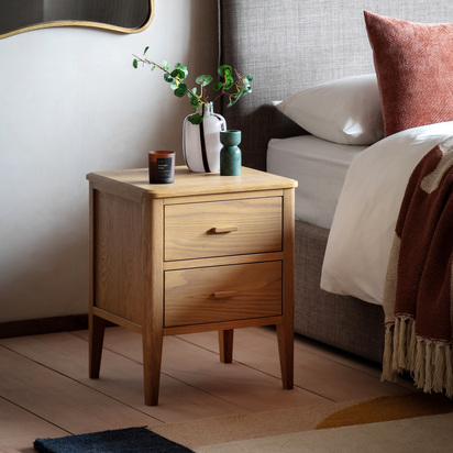 Ottershaw 2 Drawer Bedside Natural 450x400x550mm