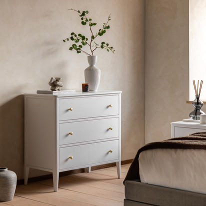 Kensworth 3 Drawer Chest White 870x450x870mm