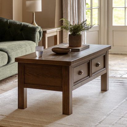Burby 2 Drawer Coffee Table 1200x600x500mm