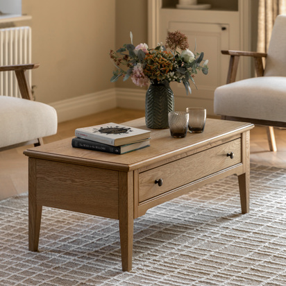 Elmby 1 Drawer Coffee Table 1000x500x400mm