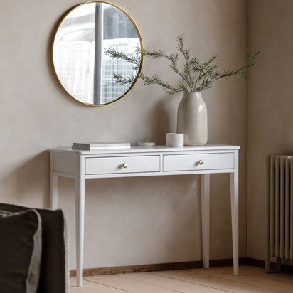 Kensworth 2 Drawer Console White 1100x360x760mm