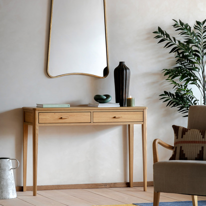 Ottershaw 2 Drawer Console Natural 1100x360x760mm